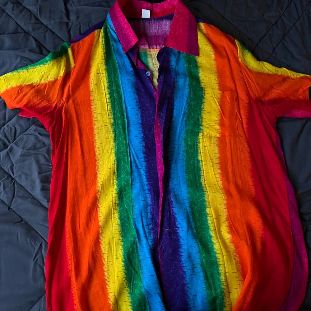 Vibrant Rainbow Striped Shirt